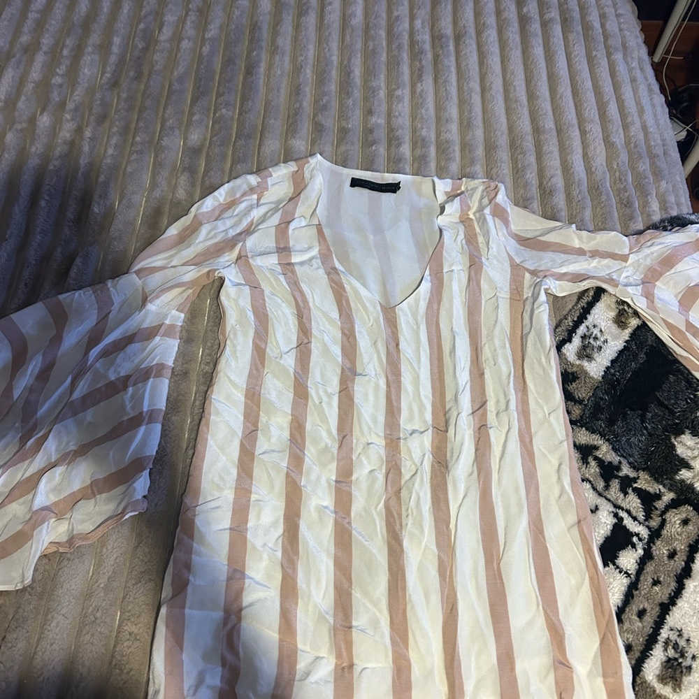 Striped V-Neck Blouse House of Harlow 1960 x revolve